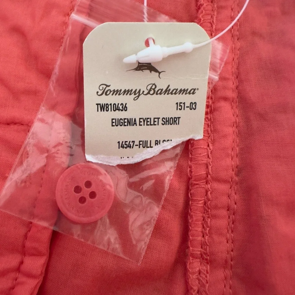 Tommy Bahama‎ Eugenia Eyelet Short-Coral-Women's Size 16-NWT-Fully Lined Cotton